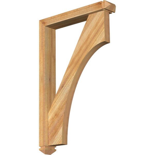 Ekena Millwork Westlake Arts and Crafts Rough Sawn Bracket w/ Offset Brace, Western Red Cedar, 4"W x 22"D x 34"H BKT0402X22X34WTL03RWR - main
